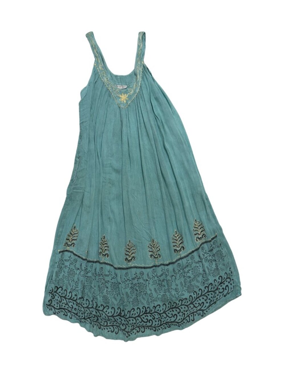 Vintage 90s Cute Options Whimsical Embroidered Printed Swing Dress Free Size